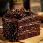 Delicious soft and spongy chocolate cake with rich frosting