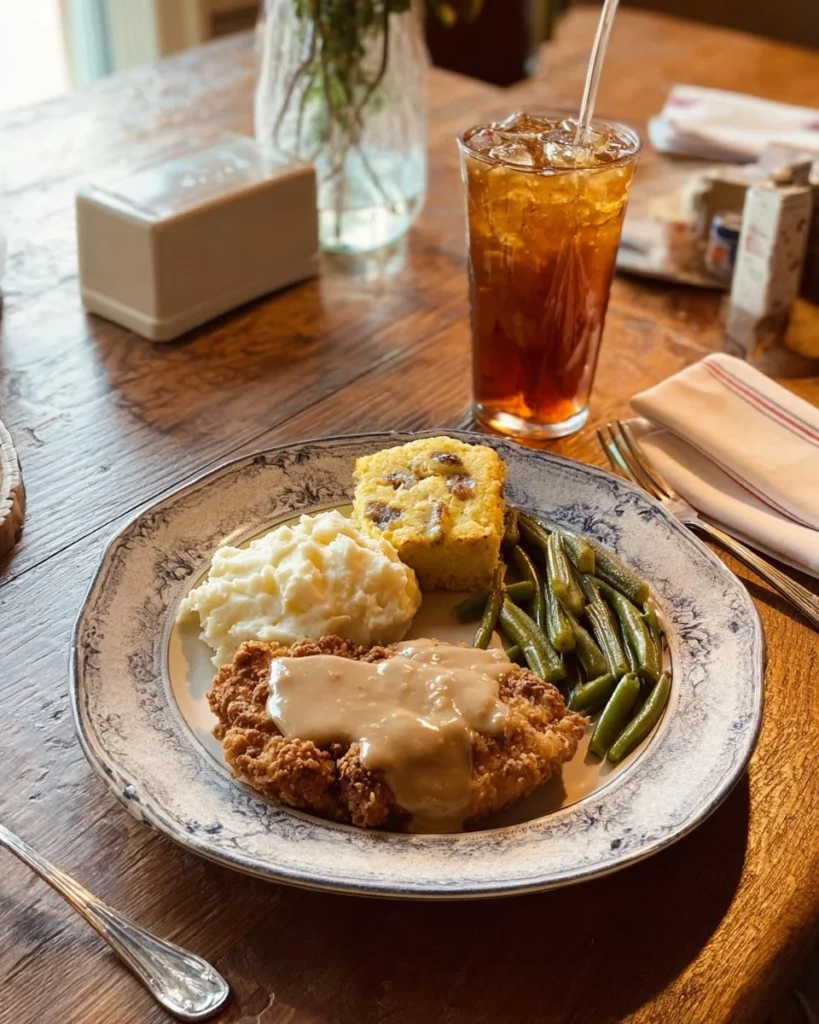 A delicious Southern Comfort meal with classic Southern dishes and ingredients.