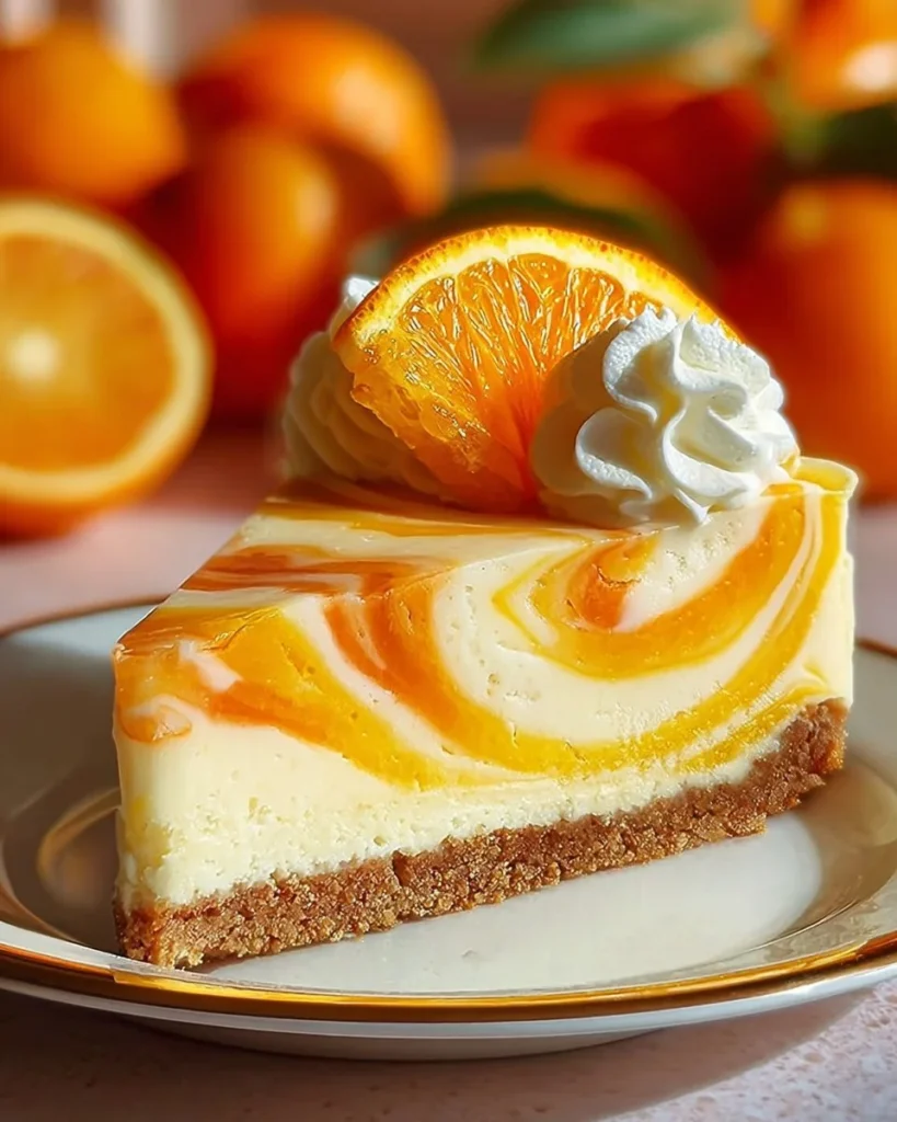 Southern Pineapple Orange Swirl Cheesecake with tropical toppings