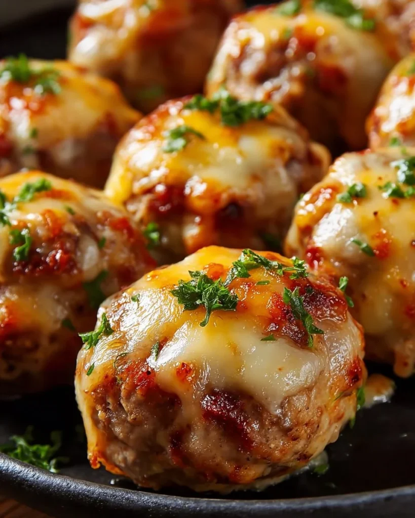 Spicy cream cheese sausage balls with Rotel served on a platter