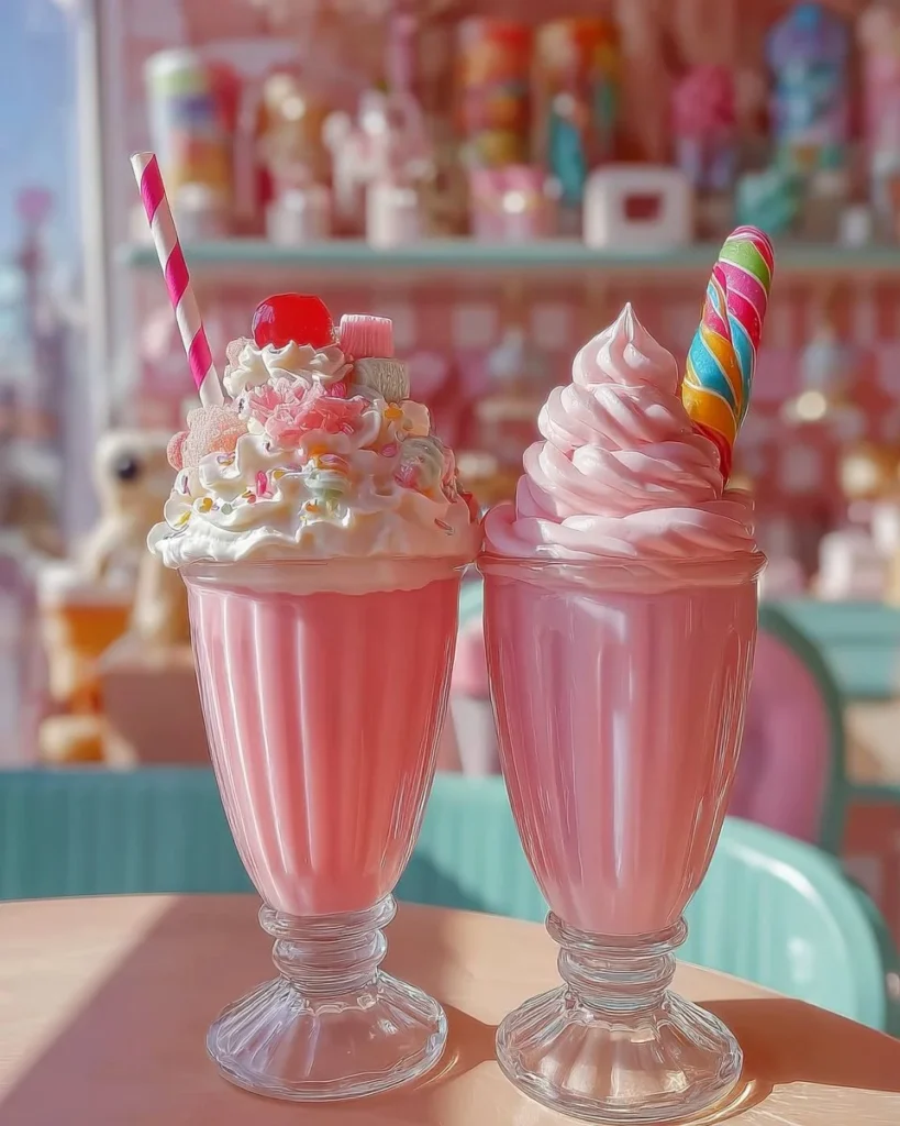 Colorful strawberry candy swirl for a sweet indulgence