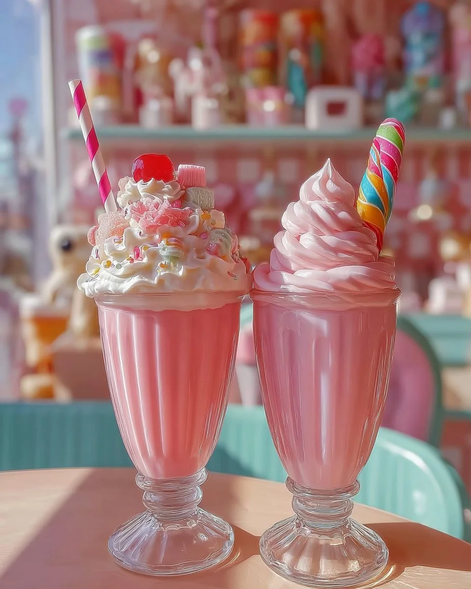 Colorful strawberry candy swirl for a sweet indulgence