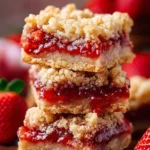 Delicious homemade strawberry crumble bars with a golden crust and fresh strawberries