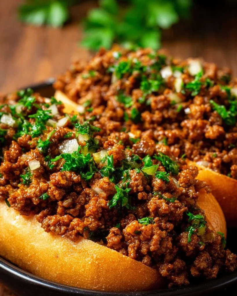Stuffed Garlic Bread Sloppy Joes with gooey cheese and savory filling