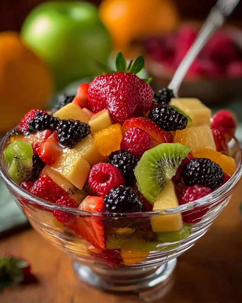 Colorful Summer Bliss Fruit Salad with a variety of fresh fruits
