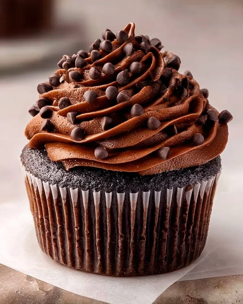 Super moist chocolate cupcakes with rich chocolate buttercream frosting.