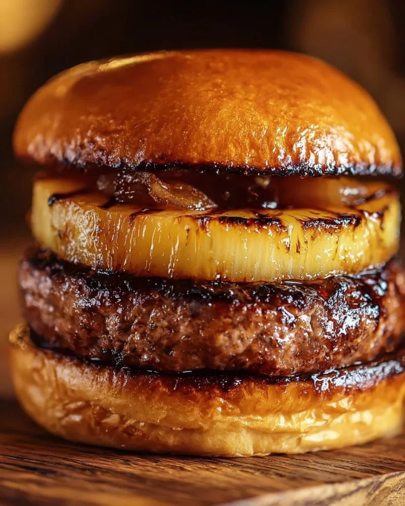 Delicious Sweet & Savory Teriyaki Burger with toppings