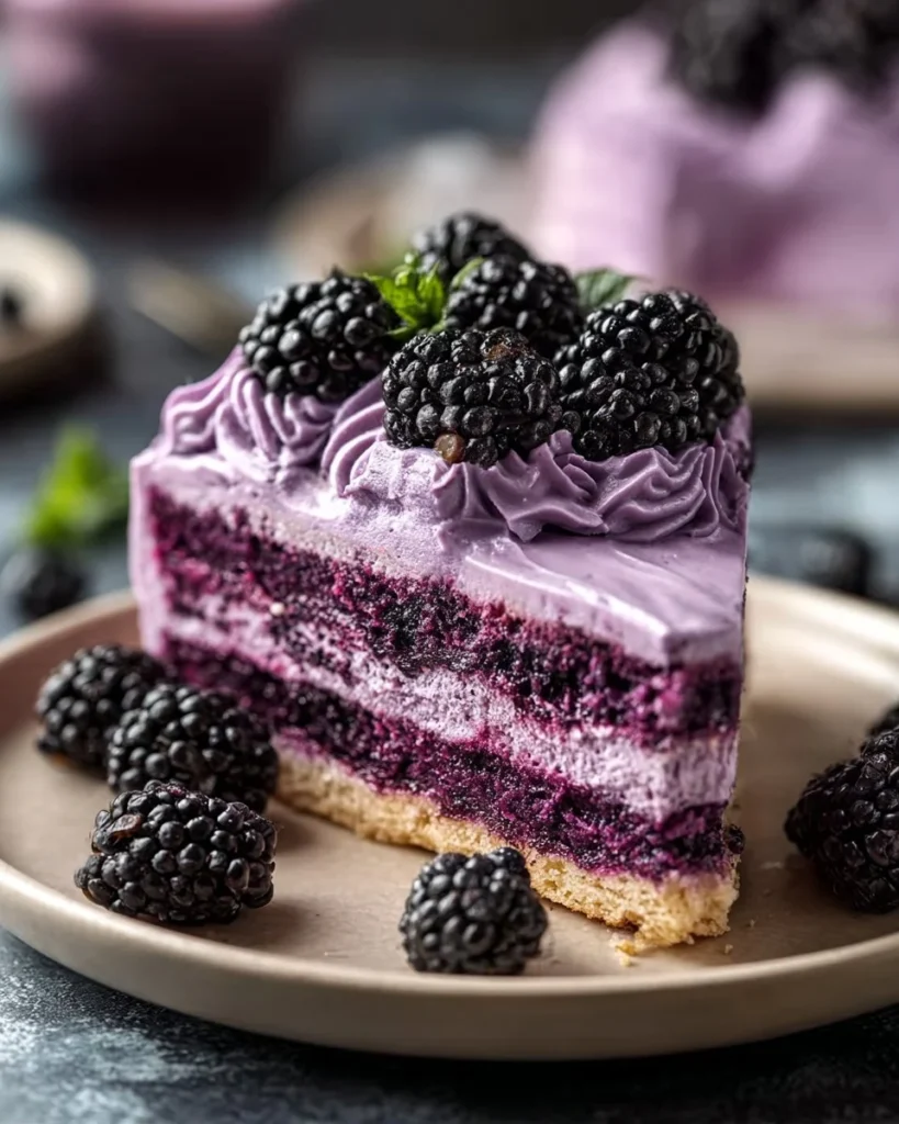Swirled Blackberry Lavender Sheet Cake with vibrant blackberries and lavender sprigs