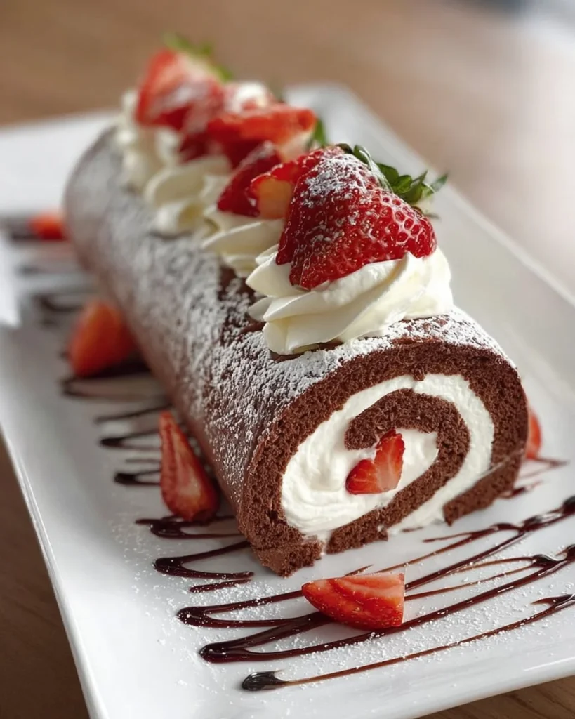 Delicious Swiss Roll dessert combined with Black Forest flavors.