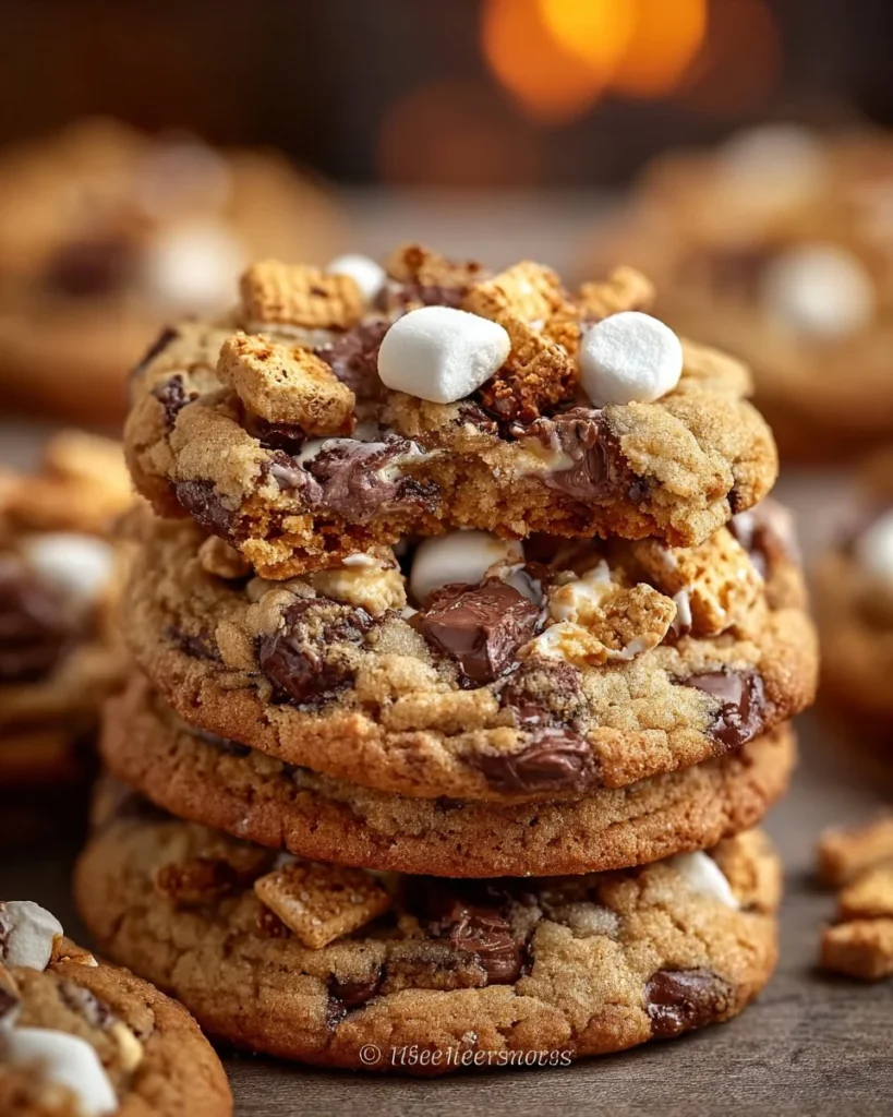 Teddy Grahams S'mores cookies with gooey marshmallows and chocolate