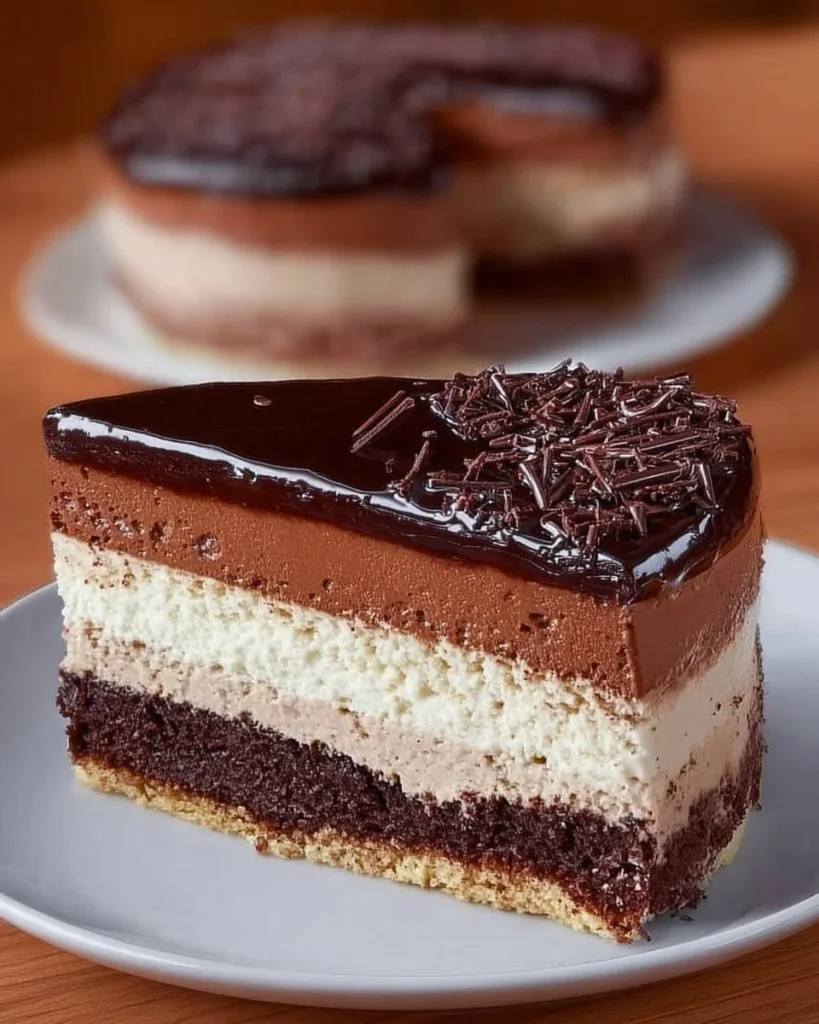 A beautifully decorated three layer cake ready for celebration