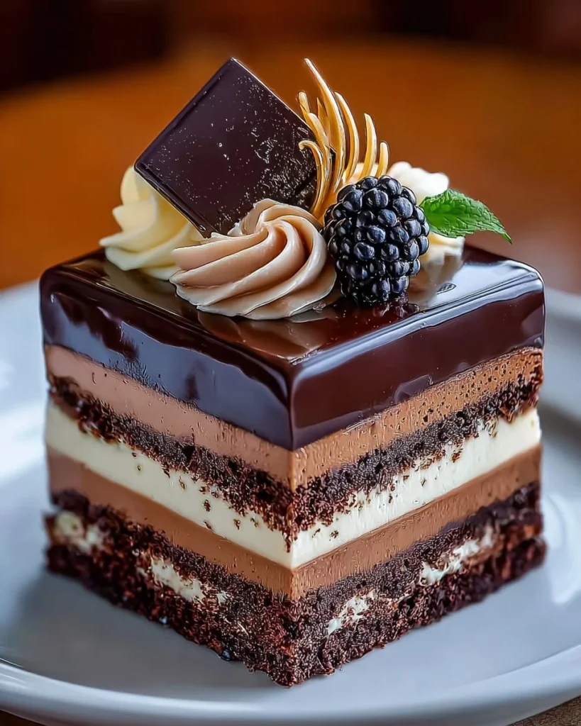 Delicious tiramisu caramel brownies served on a dessert plate