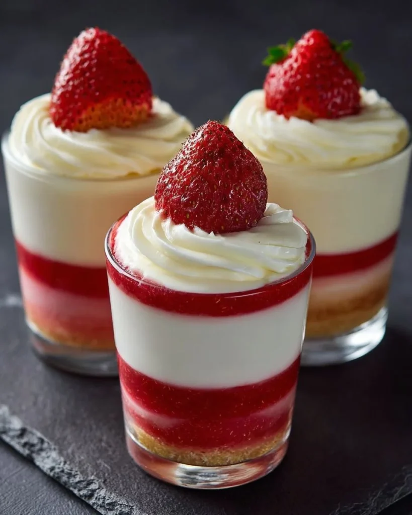 Tri-Colored Gelatin Cups layered in bright colors for a festive dessert