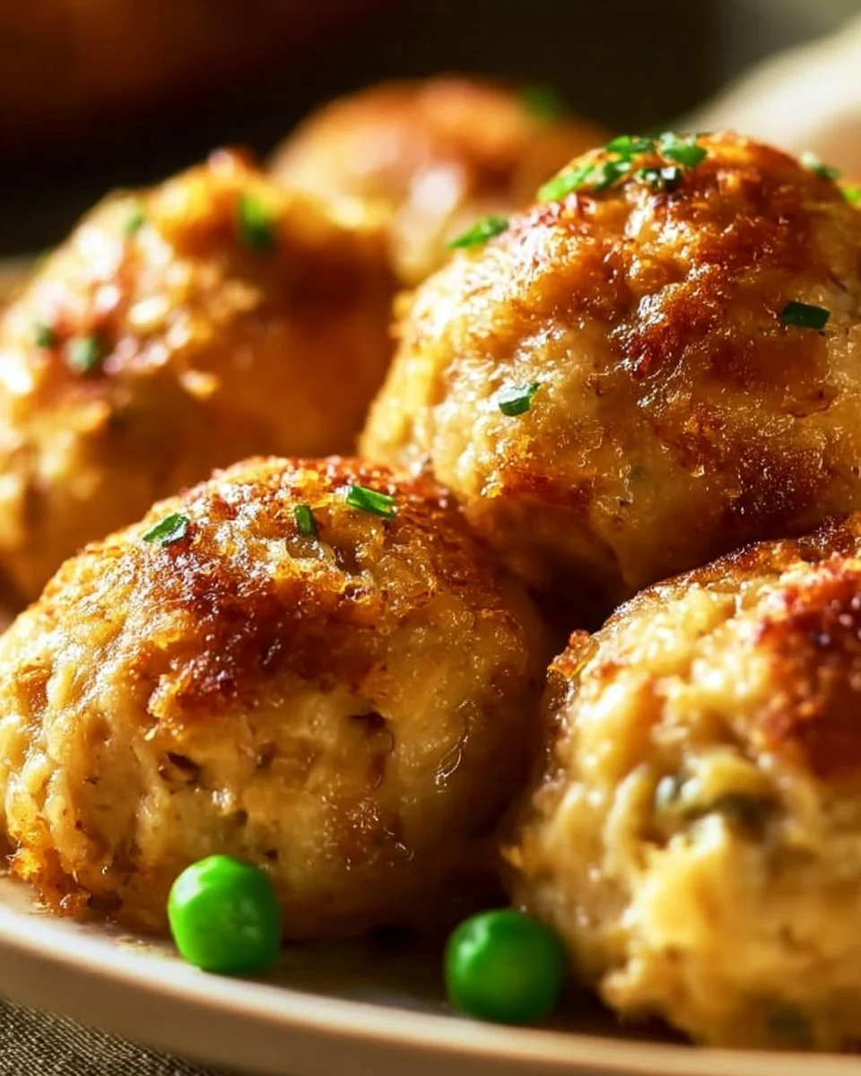 Savory Turkey Stuffing Balls served on a festive platter.