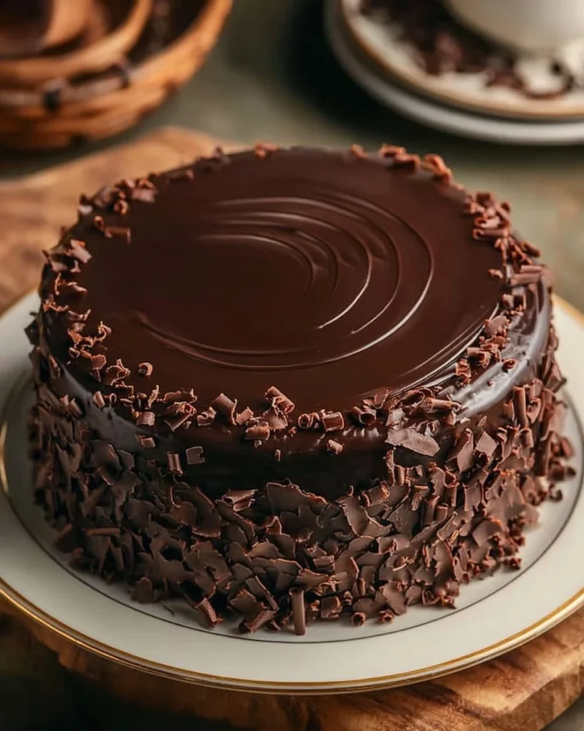 Decadent Ultimate Chocolate Ganache Cake with smooth chocolate frosting