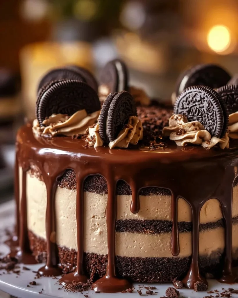 Ultimate Triple Chocolate Fudge Cheesecake with Oreo base
