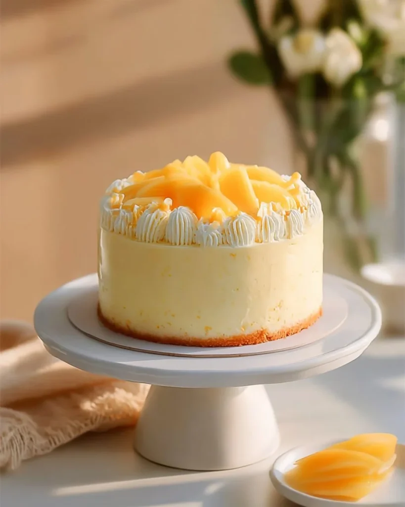 Delicious slice of Vanilla Chiffon Cake on a plate with strawberries