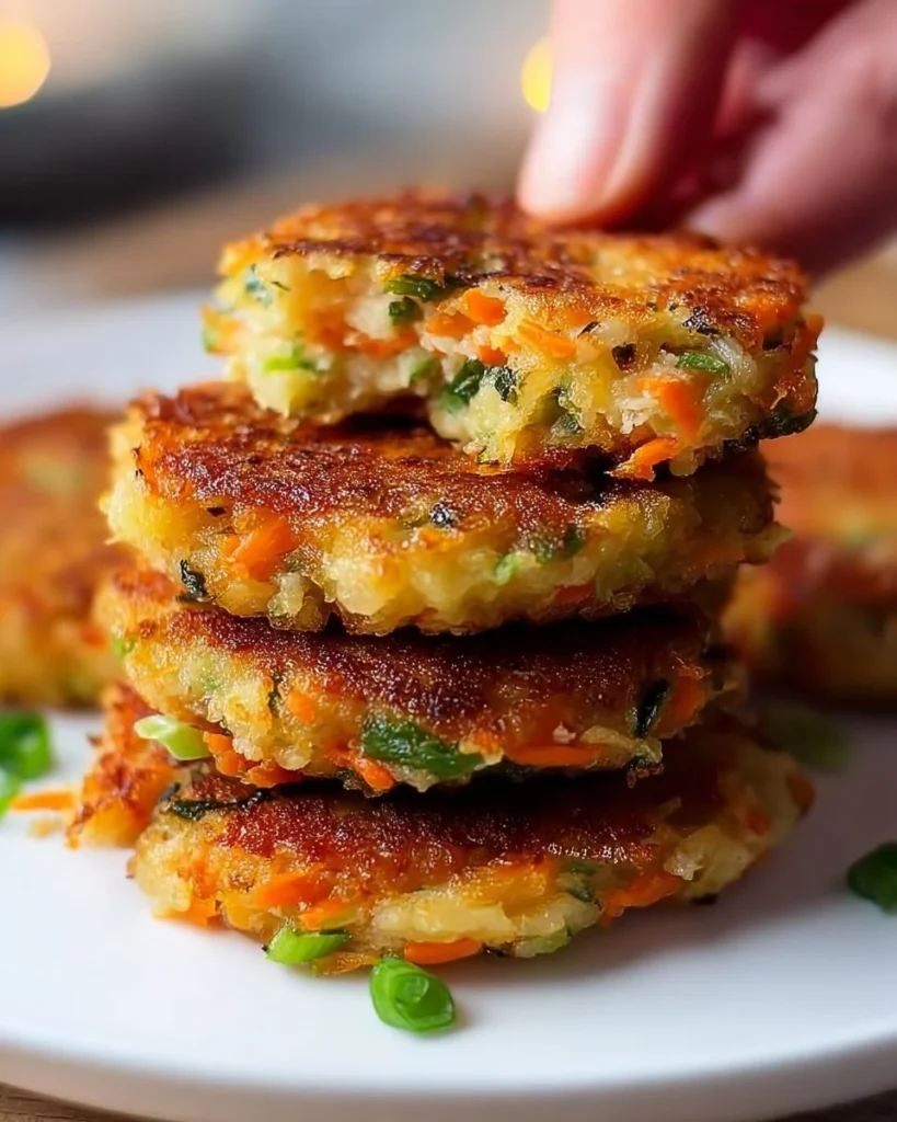 Delicious homemade veggie cakes made with fresh vegetables and herbs