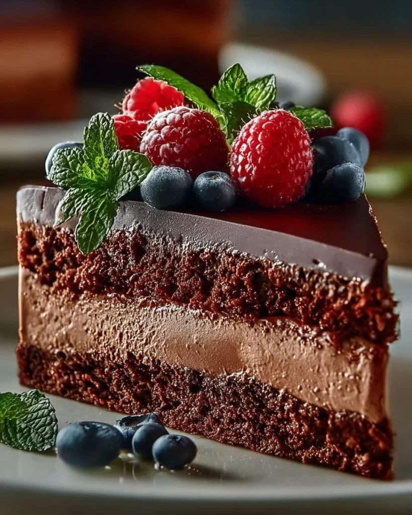 Delicious white and dark chocolate fudge cake, perfect for special occasions.