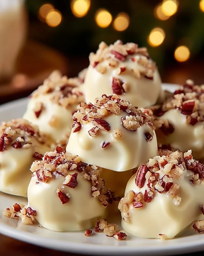 Delicious white chocolate cranberry pecan clusters for a sweet dessert.