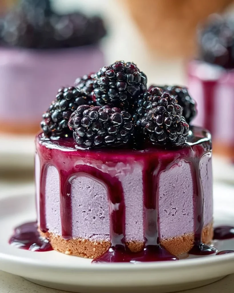 Delicious homemade blueberry cheesecake topped with fresh blueberries