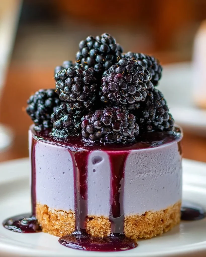 Deliciously baked blueberry cheesecake with fresh blueberries on top