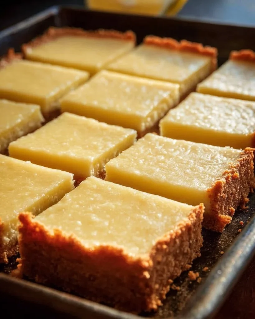 Deliciously baked lemon bars with a zesty lemon topping and golden crust.